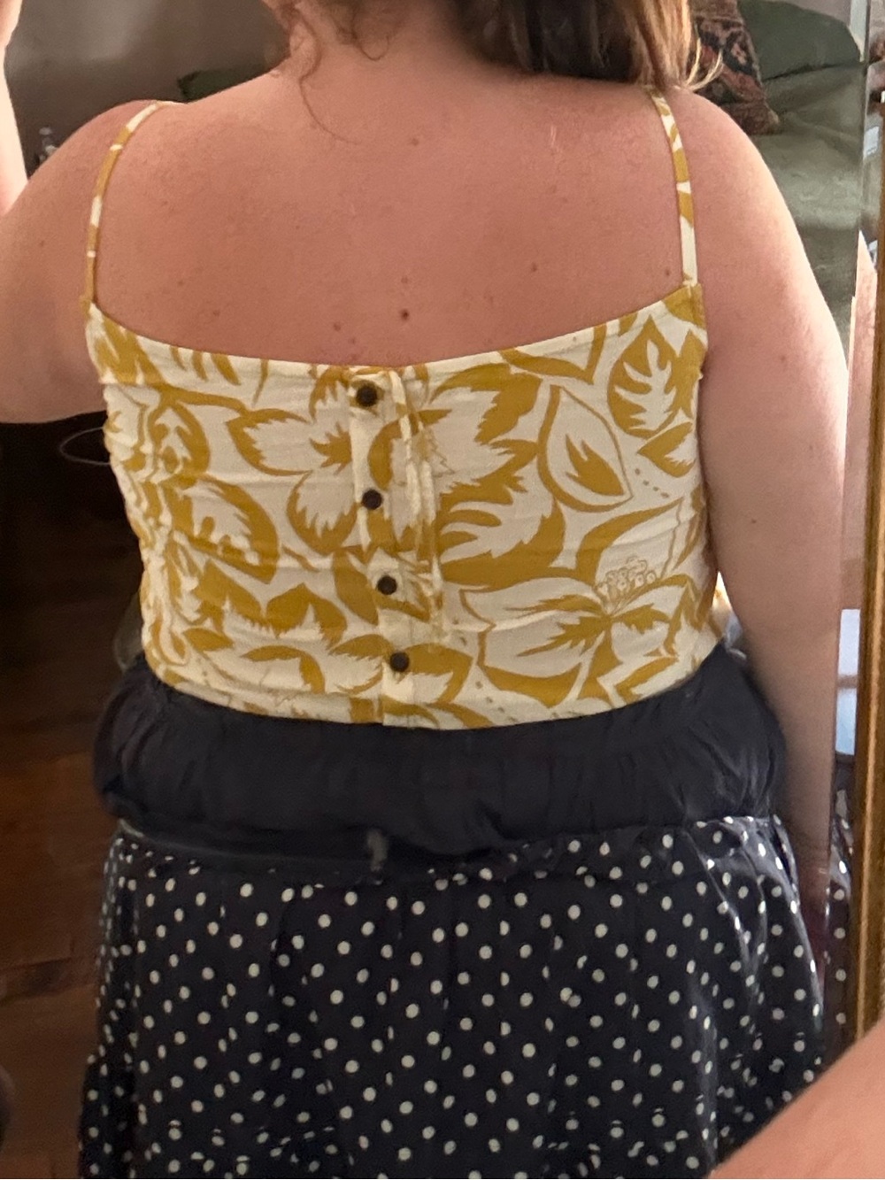 Madewell Mustard and White Floral skirt size xl and tank size small - Picture 5 of 17